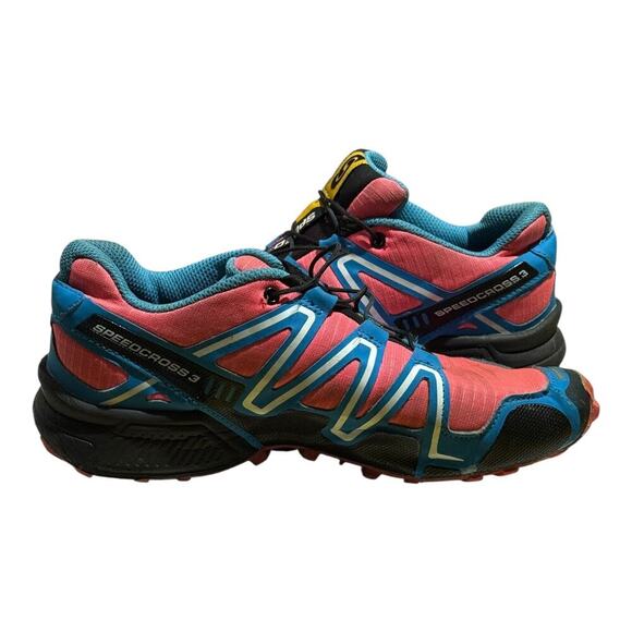 Salomon Speedcross 3 Trail Running Shoes Pink Blue White Women's Size 8 - Picture 7 of 8